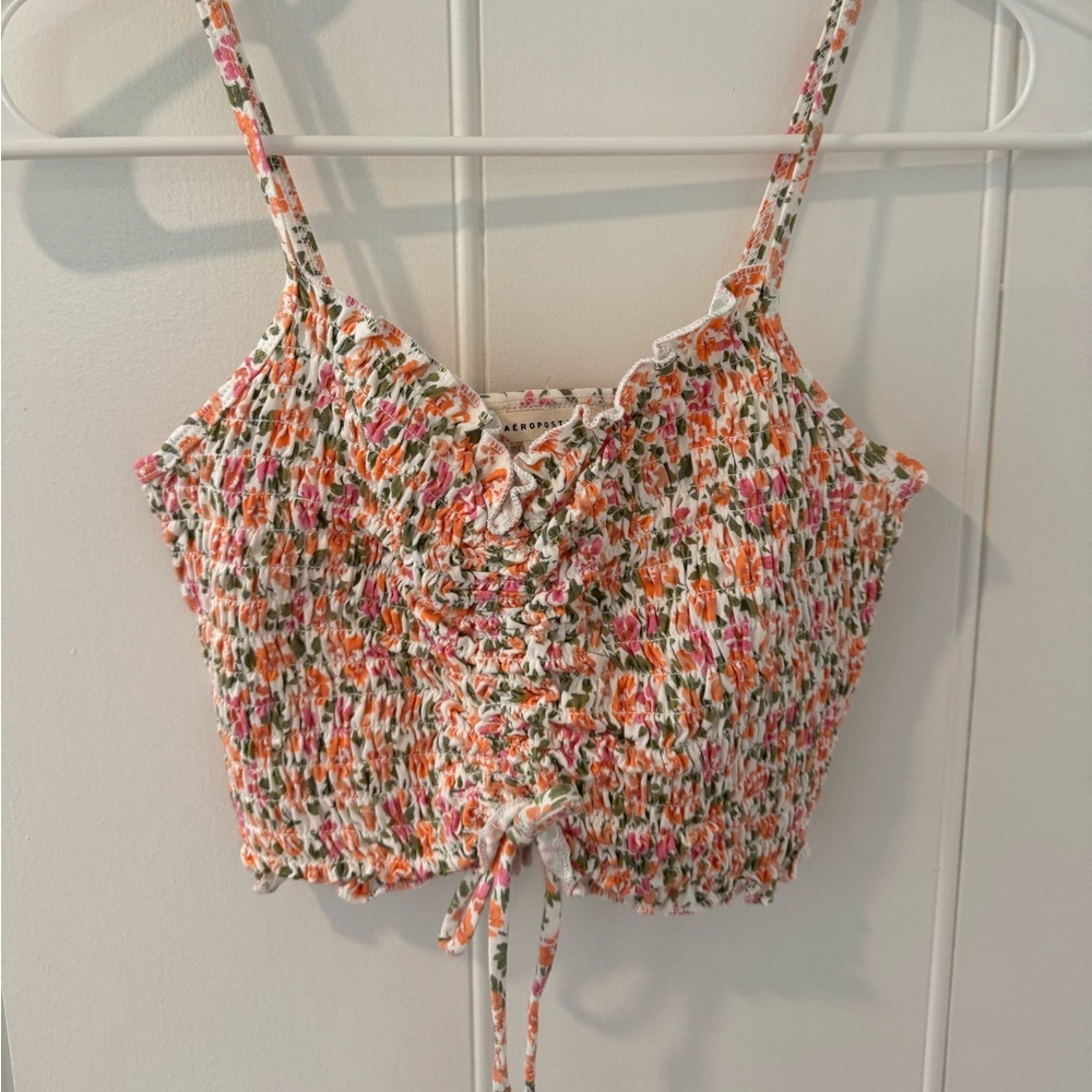 NWT Cinched Aeropostale Floral Crop Top